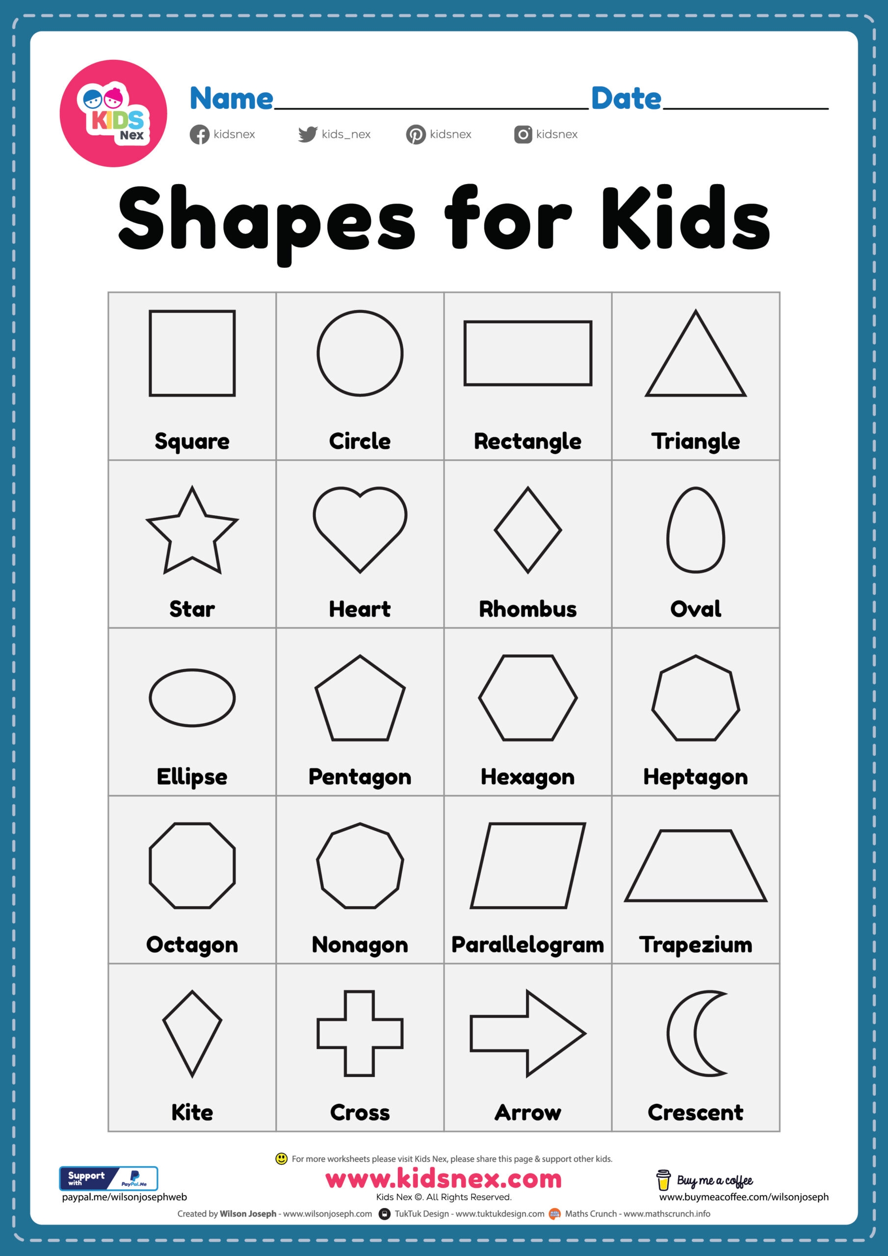 Printable Basic Shape Chart