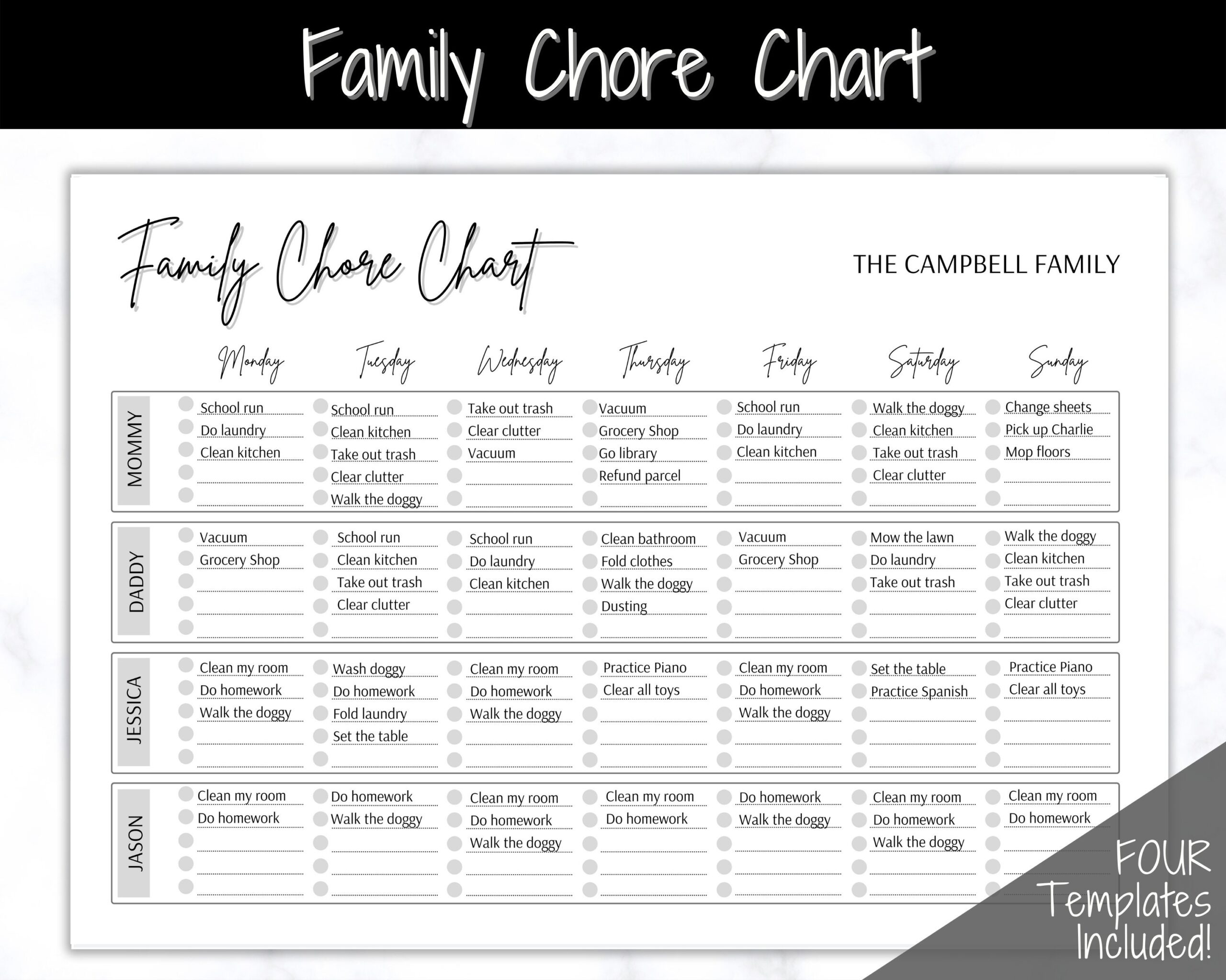 SIMPLE Family Chore Chart Editable Family Planner Printable Weekly Family Schedule Family Calendar Command Center Household Kid Adult Etsy SIMPLE Family Chore Chart Editable Family Planner Printable Weekly Family Schedule Family Calendar Command Center Household Kid Adult Etsy