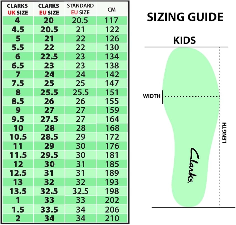 Size Guide Printable Infant Shoe Size Chart Measure Printable Baby Shoe Size Chart Foot Size Baby