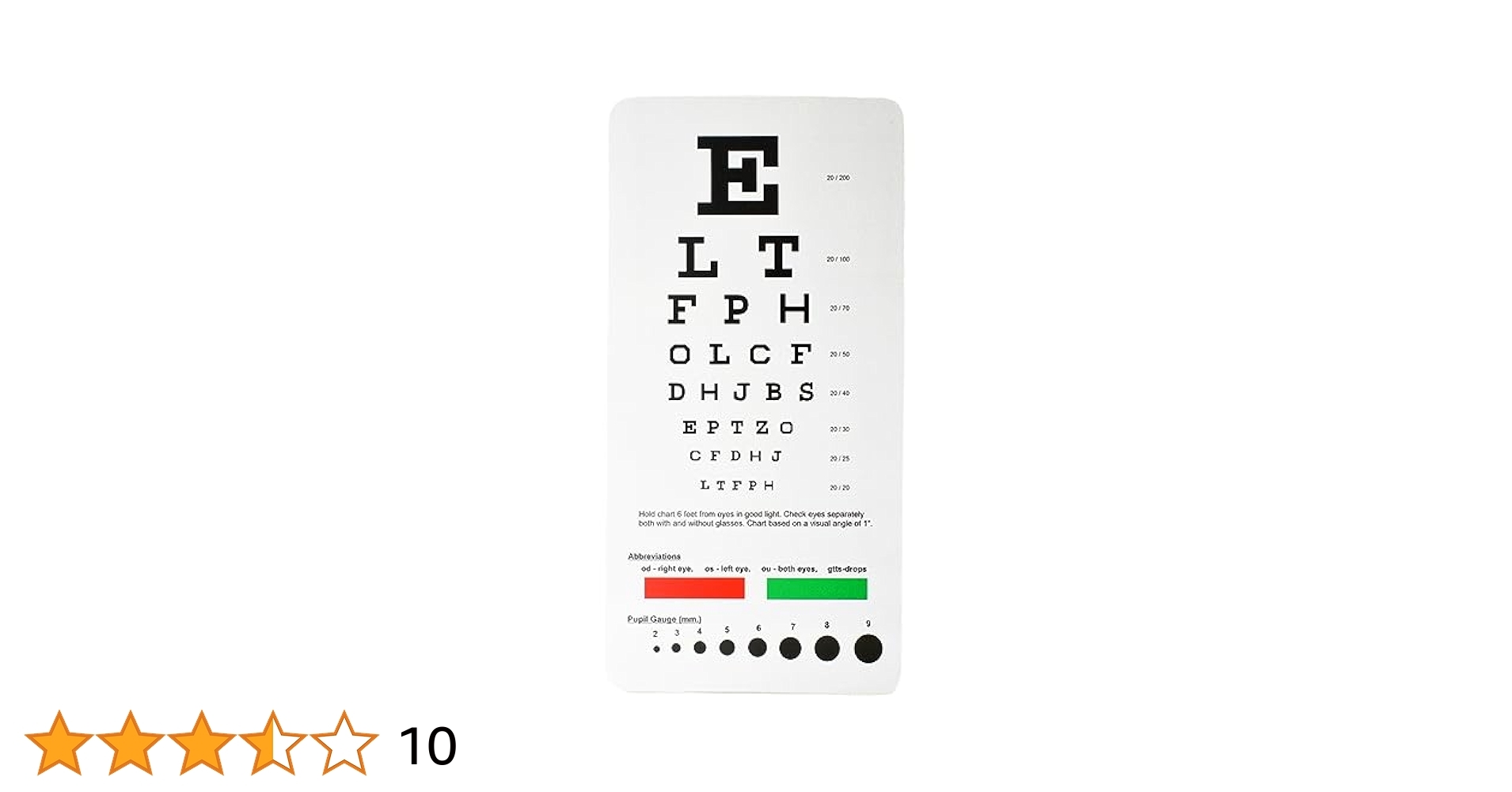 Snellen Eye Chart 20 Foot TAXXAN 3 Pack Snellen Pocket Eye Charts 7 5 x4 Plastic Snellen Eye Chart 10 Ft