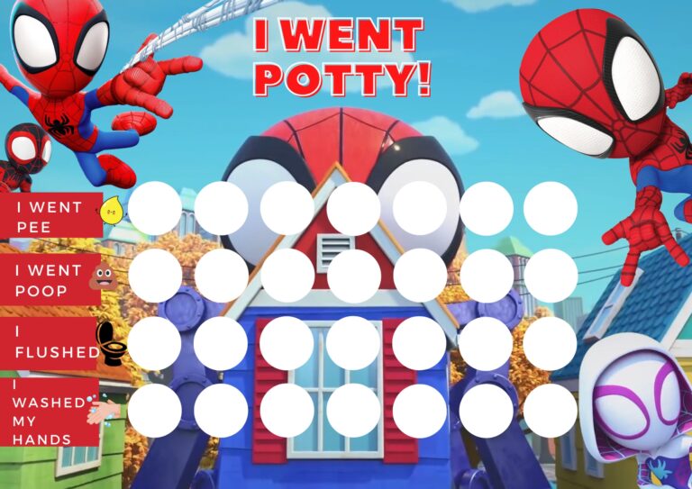 Spidey Potty Training Chart Potty Reward Chart Spidey And His Amazing Friends Toddler Reward Chart Potty Training Sticker Chart Etsy