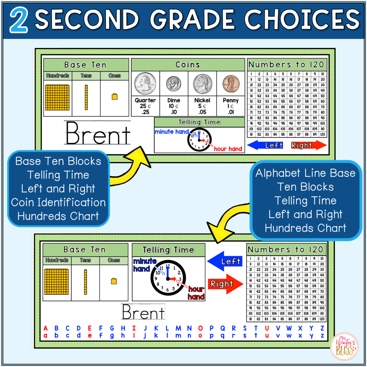 Student Desk Name Plates Labels Lead In Literacy Resources For Kindergarten 1st 2nd Grade