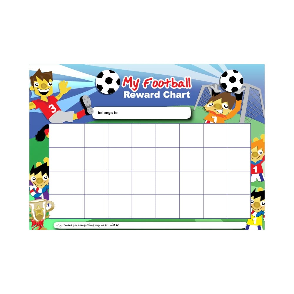 SuperStickers Football Reward Chart Multicoloured With 25 Stickers Amazon co uk Toys Games
