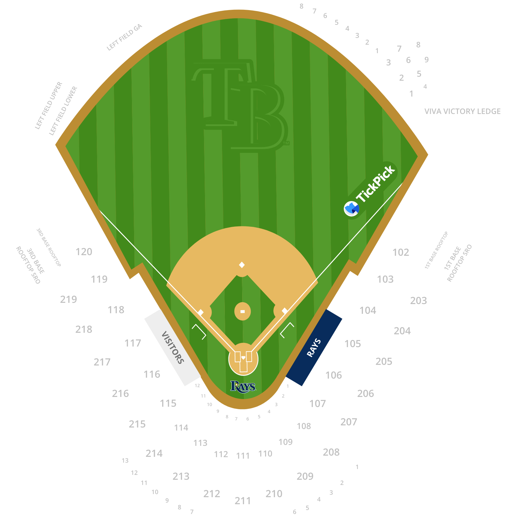 Tampa Bay Rays Interactive Seating Chart With Seat Views