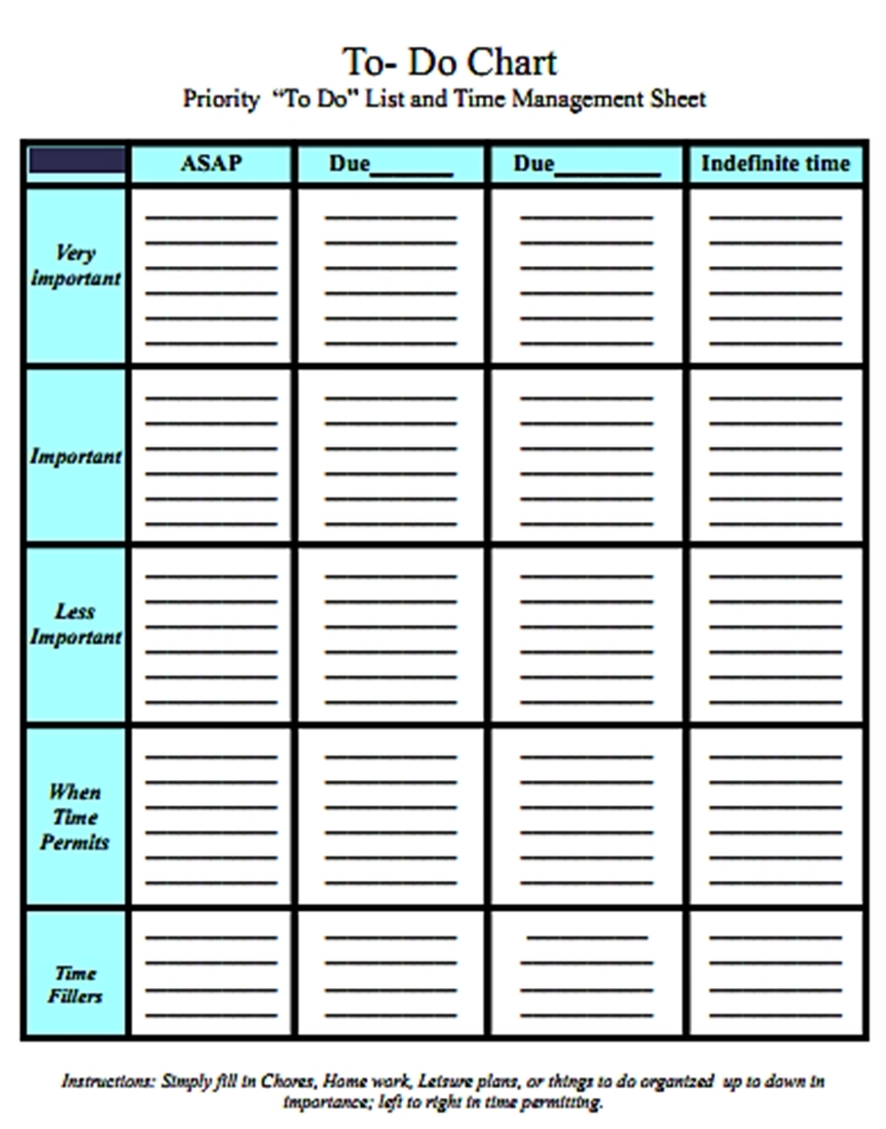 Free Printable Time Management Charts