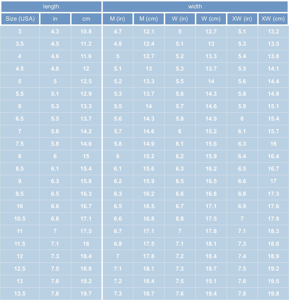 Stride Rite Size Chart Printable