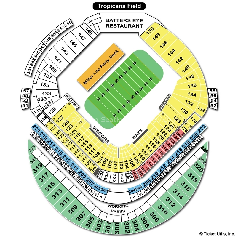 Tropicana Field St Petersburg FL Seating Chart View