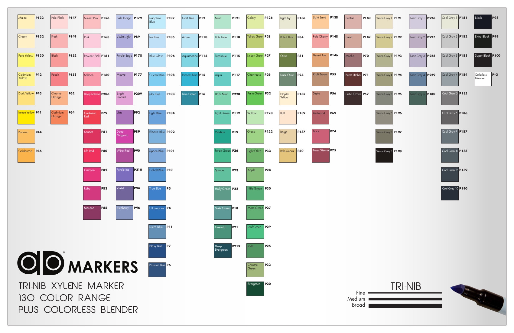 Prismacolor Premier 48 Markers Chart Printable