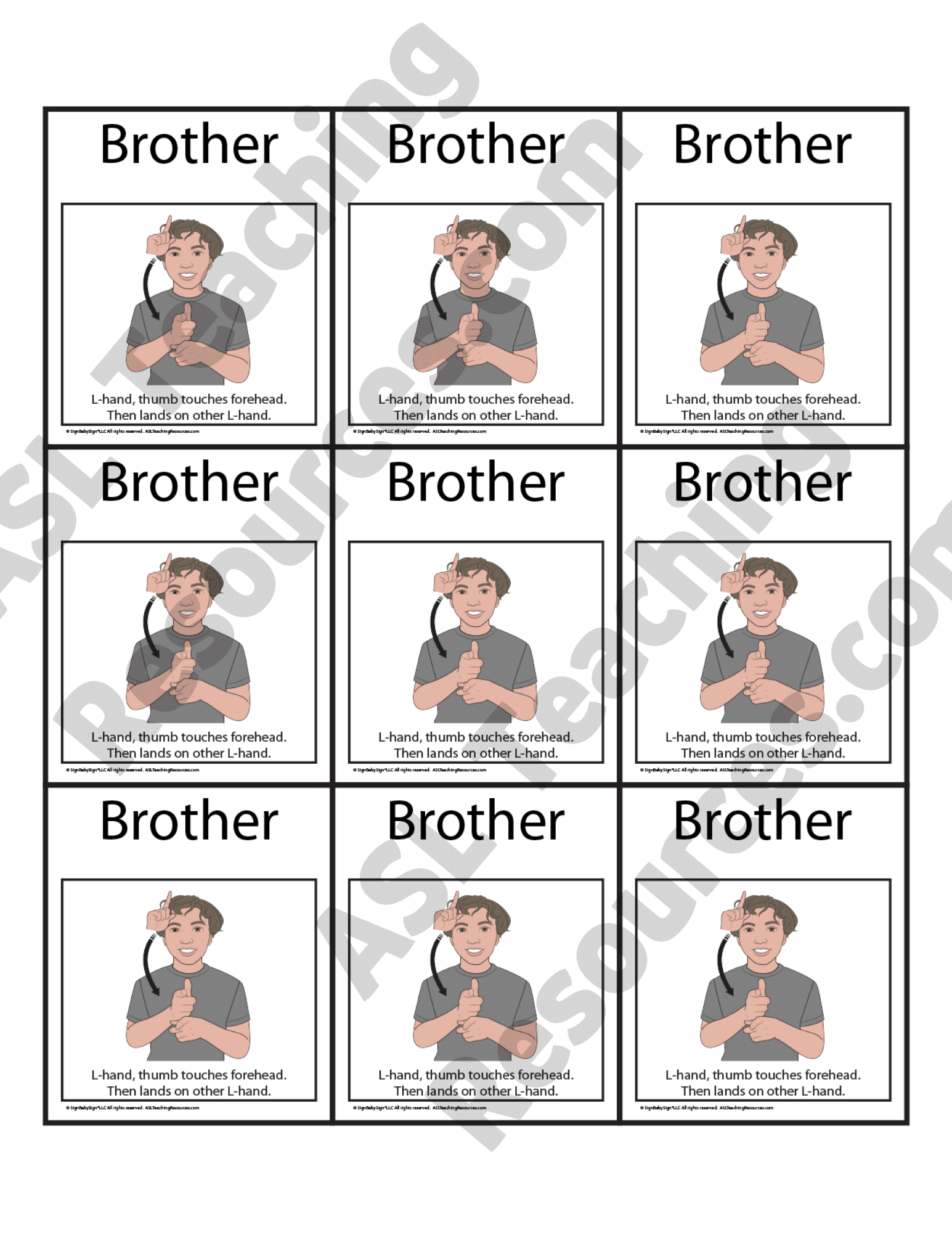 Wall Chart Book 21 Signs For Family ASL Teaching Resources Wall Chart Book 21 Signs For Family ASL Teaching Resources