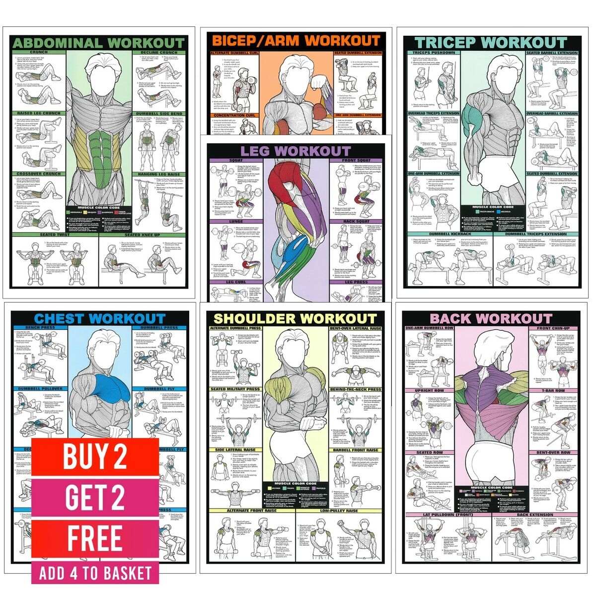 Printable Muscle Group Workout Chart