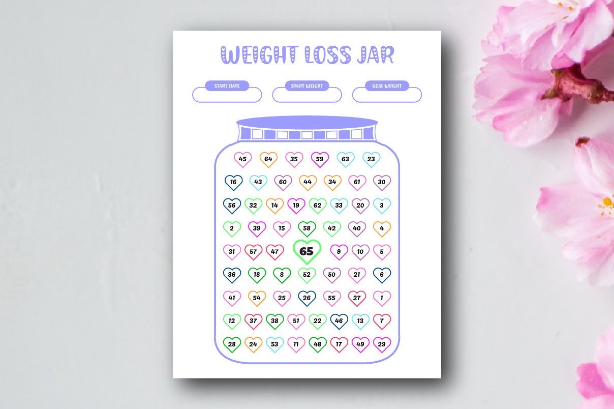 Weight Loss Jar Printable 65 KGS Or LBS Graphic By Srempire Creative Fabrica