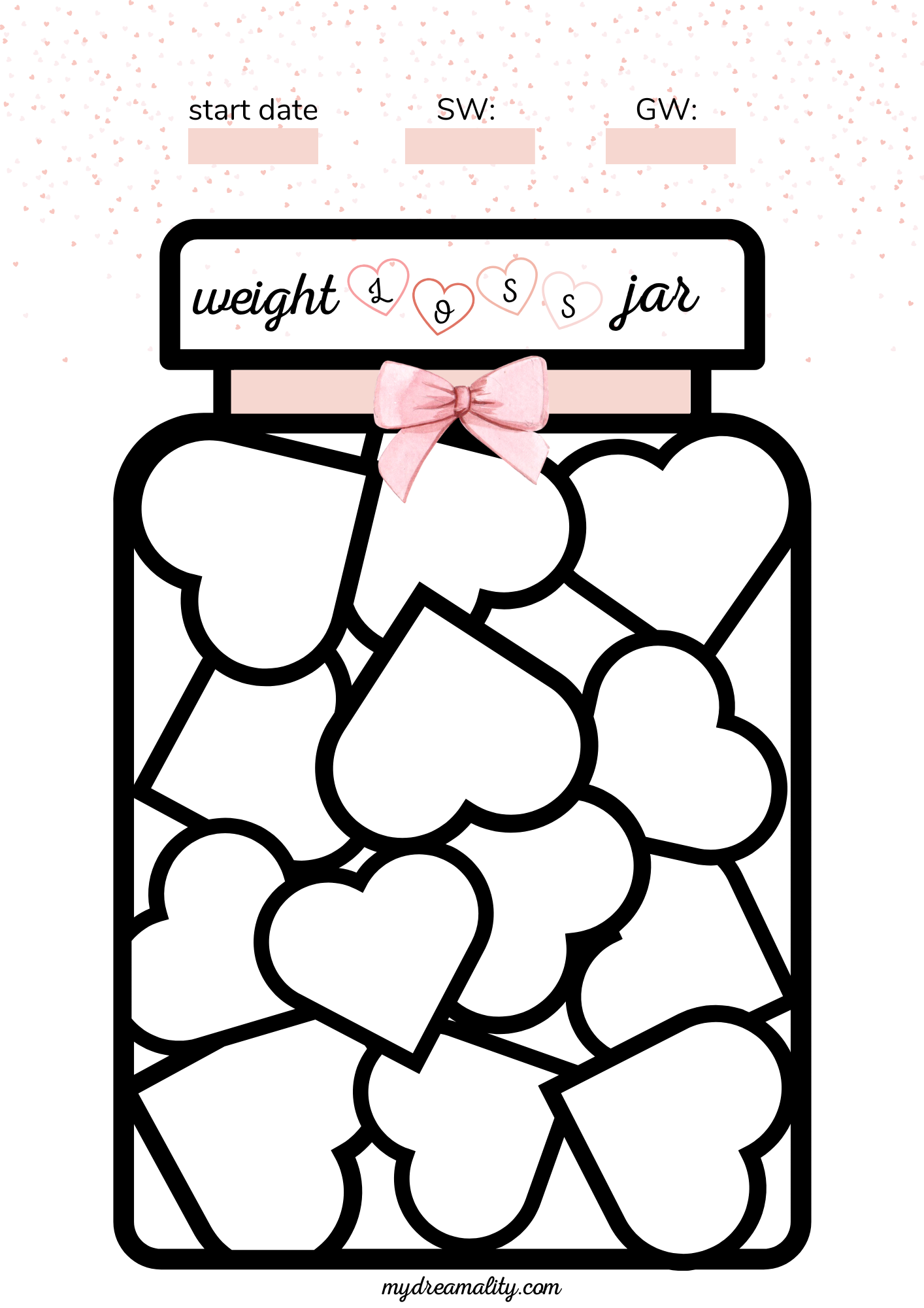 Weight Loss Jar Printable FREE PRINTABLE My Dreamality