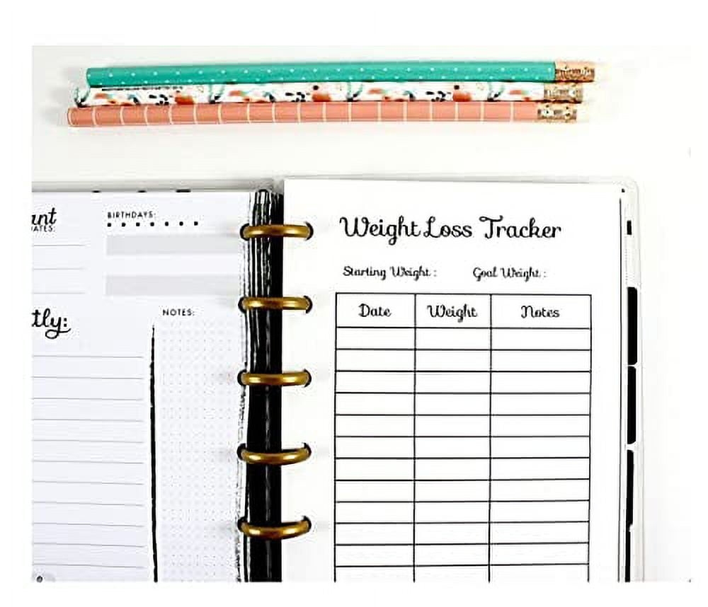 Weight Loss Tracker Inserts For 7 Disc Planners Walmart Business Supplies