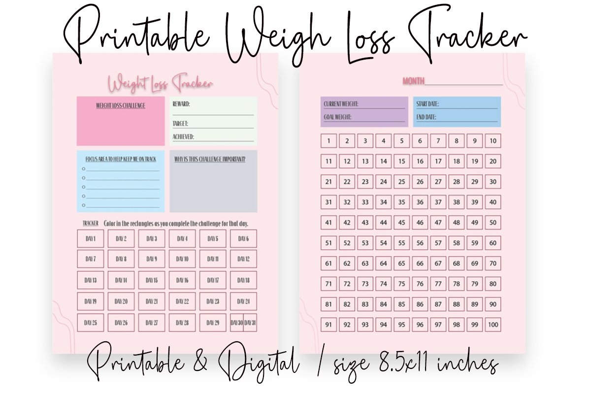 Downloadable Free Printable Weight Loss Tracker