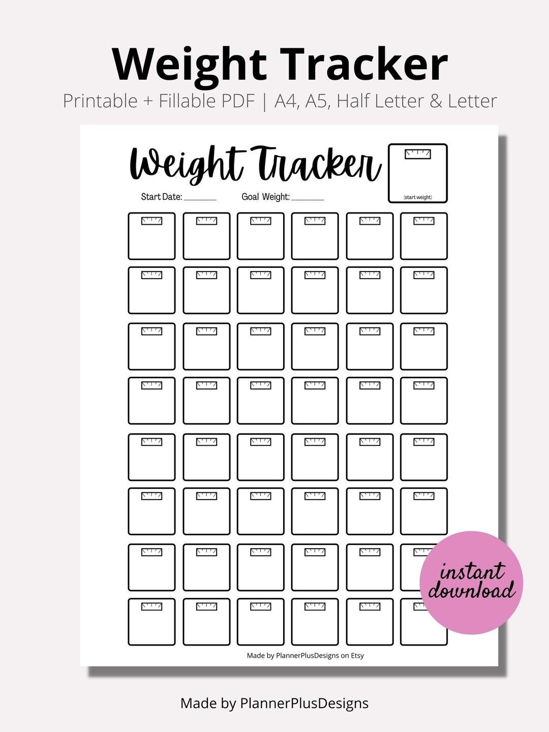 Weight Loss Tracker Weight Loss Journal Weekly Weight Loss Chart Weight Loss Motivation Weight Loss Goal Weight Loss Calendar UK
