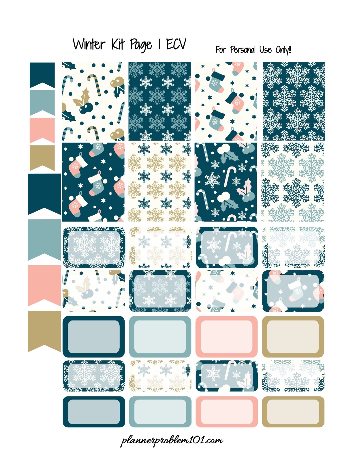 Winter Kit Free Printable Planner Stickers PlannerProblem