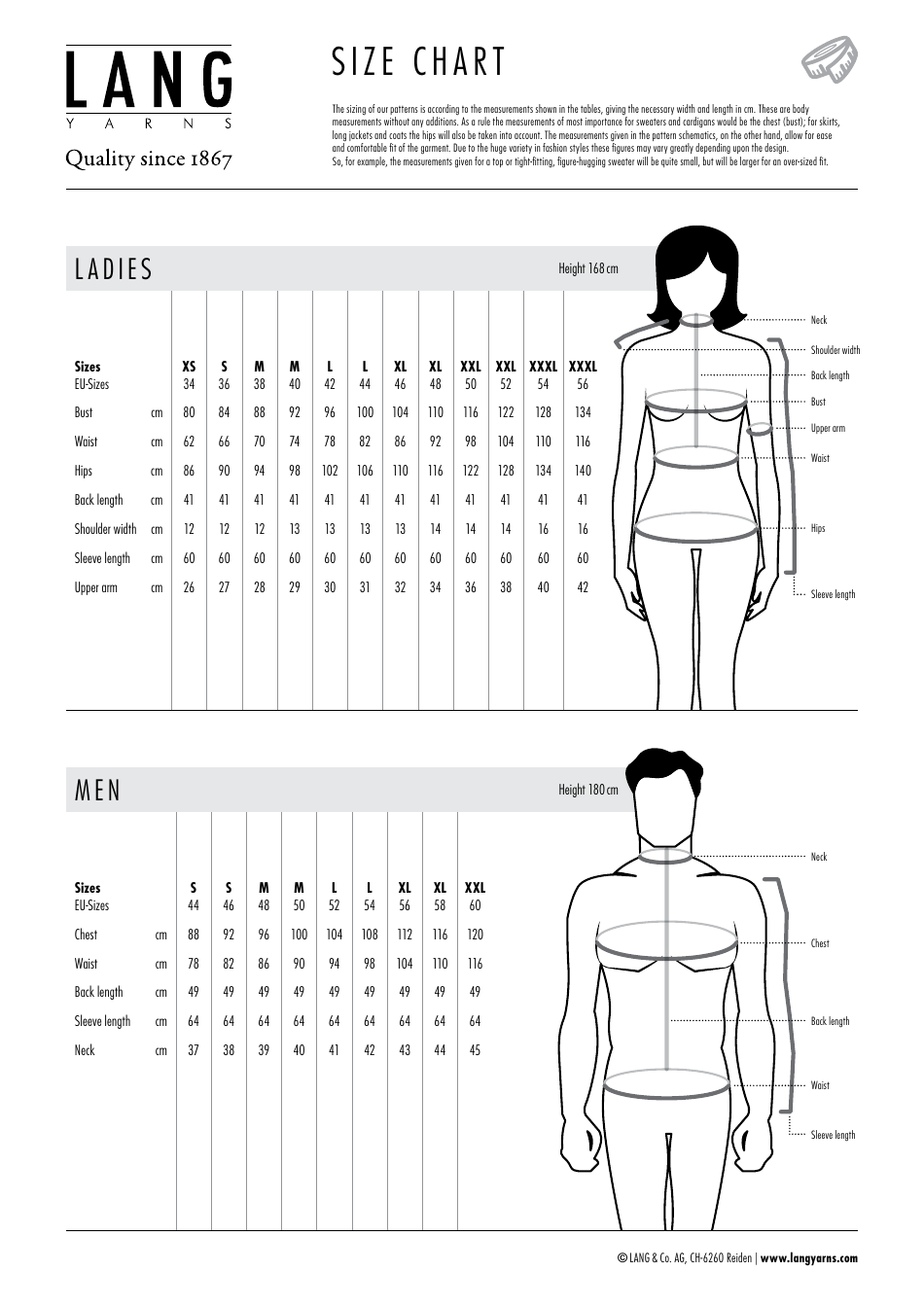 Printable Size Charts For Womens Clothing