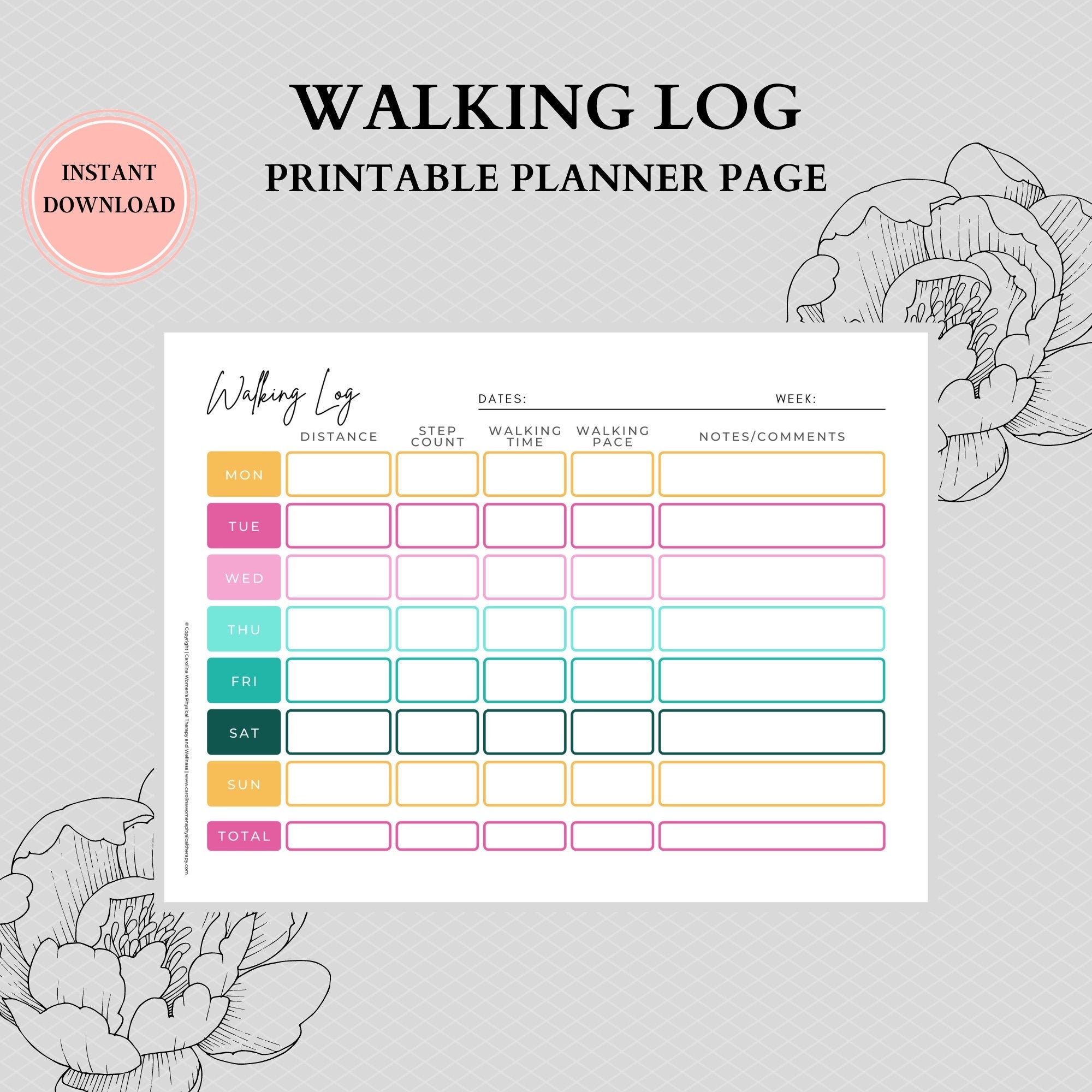 Workout Planner Printable Workout Calendar Walking Tracker A4 A5 US Letter Etsy