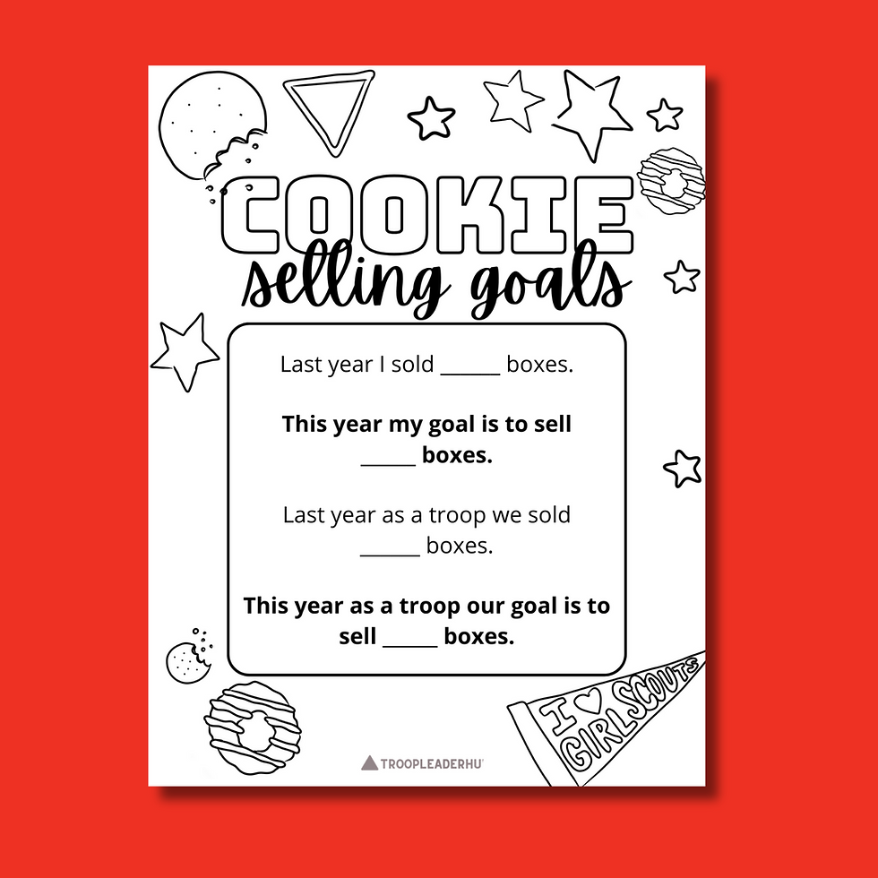 Worksheet Girl Scout Cookie Selling Goals TroopLeaderHub Worksheet Girl Scout Cookie Selling Goals TroopLeaderHub